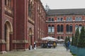 The John Madejski Garden at internal courtyard of Victoria and Albert Museum, world`s largest museum of decorative arts and design